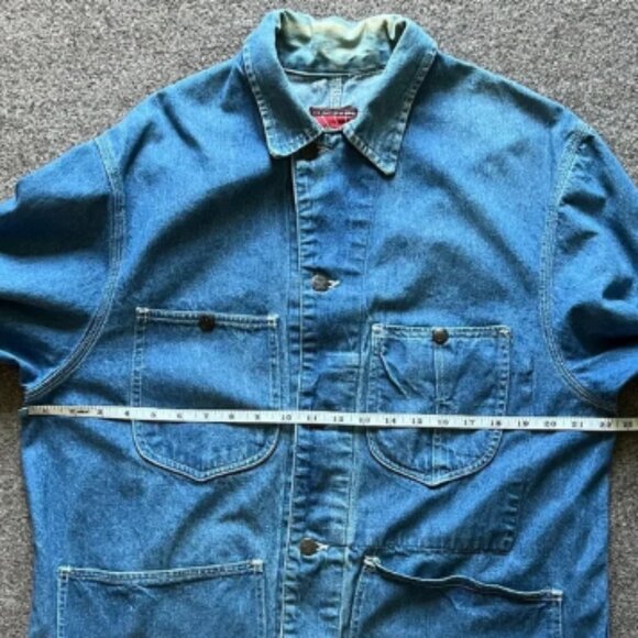 Vintage H.W. Carter & Sons Railroad Denim Chore Work Jacket Watch The Wear Small - Picture 15 of 16